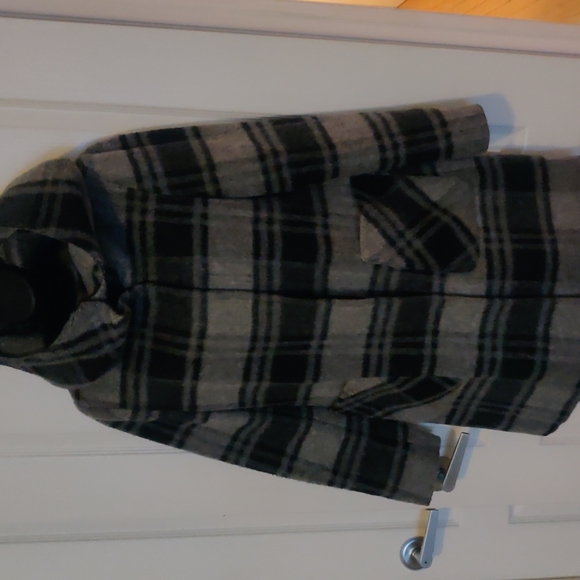 Reitmanz Woolen Plaid Coat with hoodie. Rarely used. - Picture 3 of 5